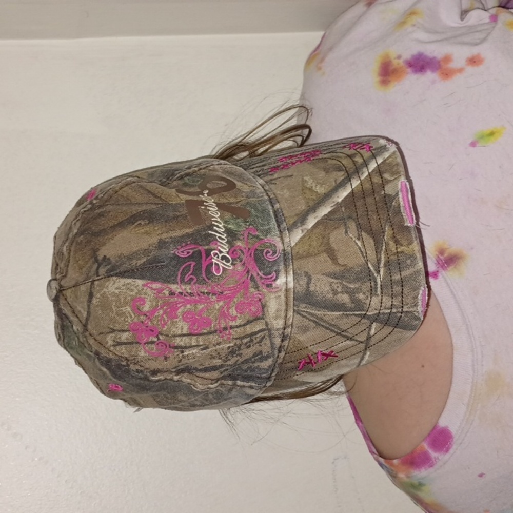 Budweiser camo hat with Velcro adjustable
